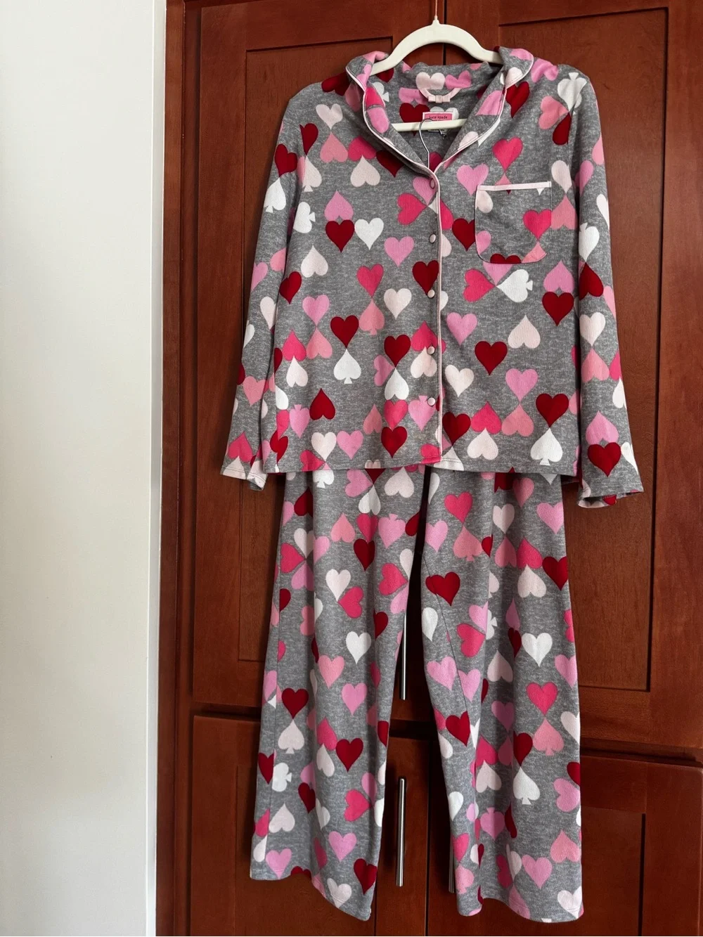 Kate Spade New York Multicolor Heart Print 2-Piece Pajama Set | Size Small
